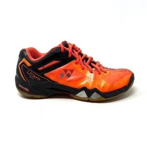 Yonex Mens SHB-02LTD Badminton Shoes Orange Low Top Lace Up Power Cushion 7M